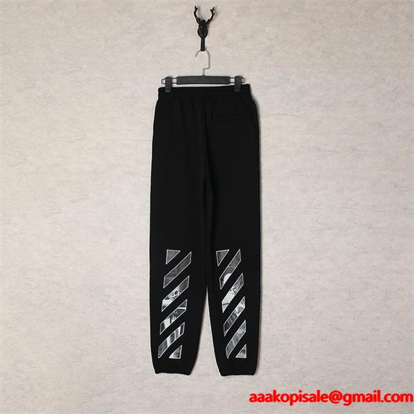 クール印象 メタリック調 Off-White オフホワイト コピー スウェット パンツ 洗練ストリート