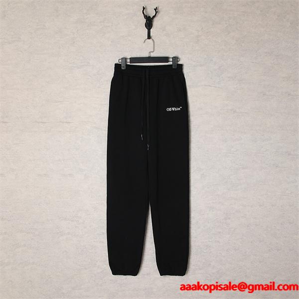 クール印象 メタリック調 Off-White オフホワイト コピー スウェット パンツ 洗練ストリート
