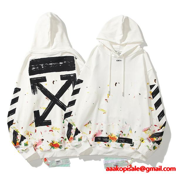 入手困難 2026新作 プリント Off-White オフホワイト コピー パーカー 視線集中モデル