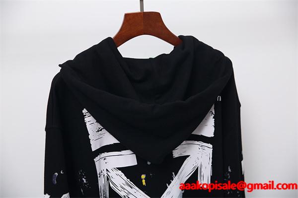 重厚感演出 2026新作 バックプリント Off-White オフホワイト コピー パーカー 人気