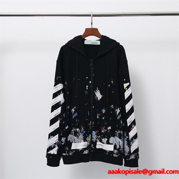 重厚感演出 2026新作 バックプリント Off-White オフホワイト コピー パーカー 人気