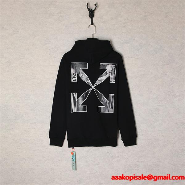 トレンド最前線 2026新作 クロス Off-White オフホワイト コピー バックプリント パーカー