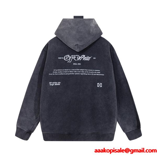 ヴィンテージ調 プリント Off-White オフホワイト コピー パーカー プレミアム おすすめ 