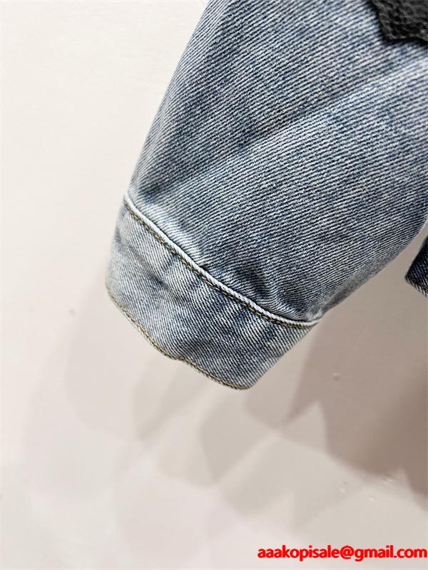 ストリート映え ワッペンデザイン デニムジャケット 個性派 CHROME HEARTS クロムハーツ コピー