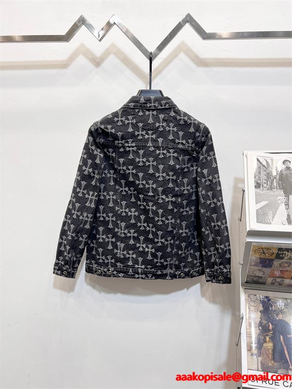 高級感 CHROME HEARTS クロムハーツ コピー デニムジャケット モノトーン 洗練 モード系