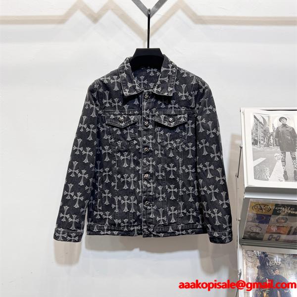 高級感 CHROME HEARTS クロムハーツ コピー デニムジャケット モノトーン 洗練 モード系