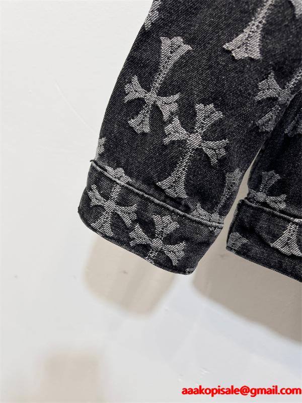 高級感 CHROME HEARTS クロムハーツ コピー デニムジャケット モノトーン 洗練 モード系