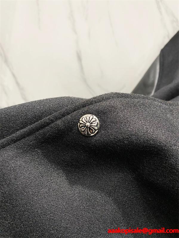 存在感抜群 刺繍 CHROME HEARTS クロムハーツ コピー スタジャン レザー切替 重厚 クラシック