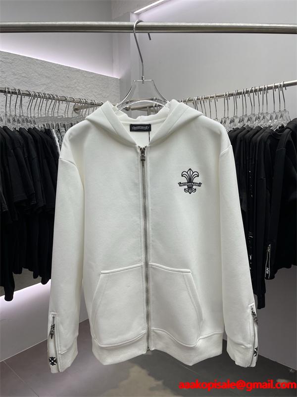 CHROME HEARTS クロムハーツ コピー 黒ミニマル 期間限定 ジップパーカー 上質 厚手 洗練
