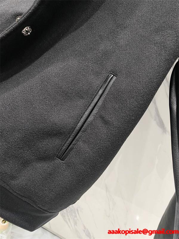 ブラック 刺繍 CHROME HEARTS クロムハーツ コピー スタジャン レザー切替 無骨 プレミアム