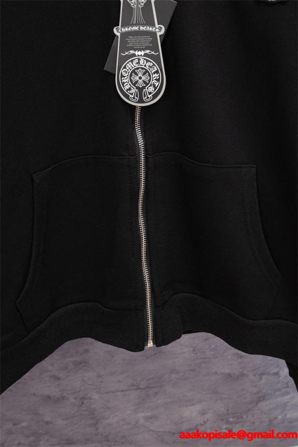 ホワイト オーナメントプリント CHROME HEARTS クロムハーツ コピー ジップパーカー 2026新作