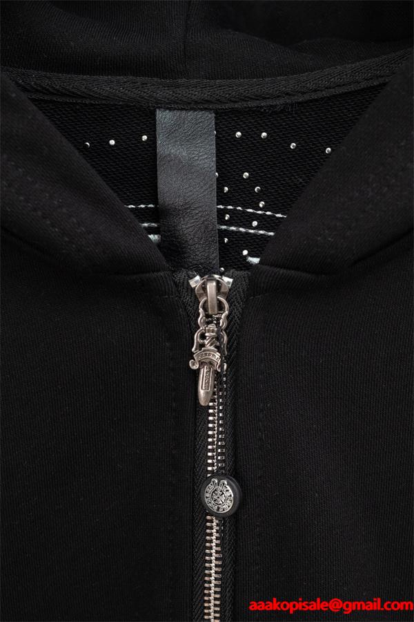 ホワイト オーナメントプリント CHROME HEARTS クロムハーツ コピー ジップパーカー 2026新作