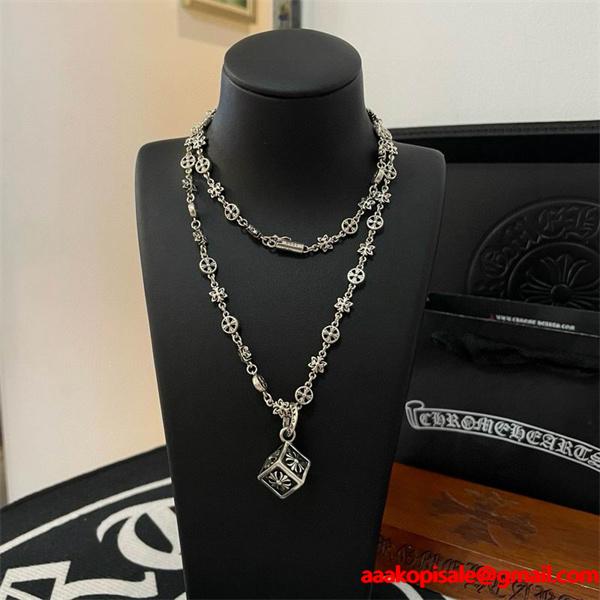 トレンド最前線 CHROME HEARTS クロムハーツ コピー シルバーネックレス モード系 2026新作