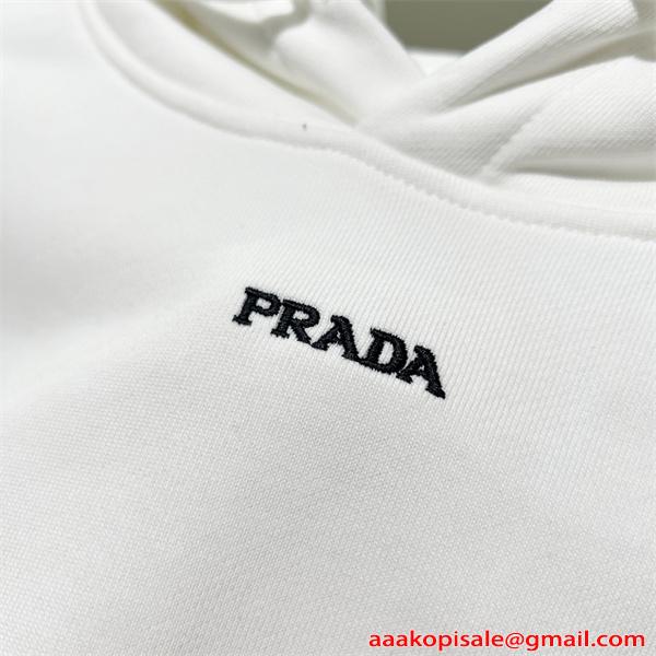 注目 新作 洗練ン フルジップ PRADA プラダ コピー フーディー 日常コーデ