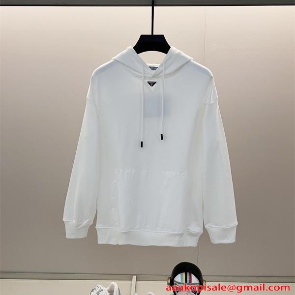 清潔感 上質 定番シルエット 2026新作 パーカー PRADA プラダ コピー