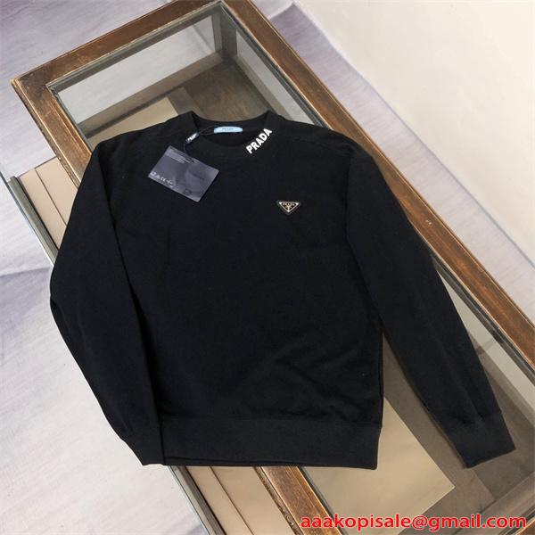 PRADA プラダ コピー 高級感重視 シンプルモード 冬対応 ブラック スウェット