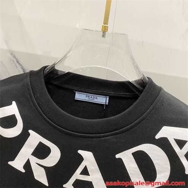 存在感抜群 2026新作 洗練ブラック PRADA プラダ コピー スウェット トレンド 