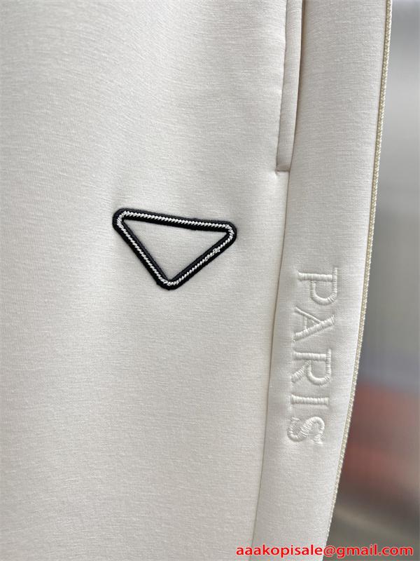 PRADA プラダ コピー ホワイト スウェットパンツ おすすめ 着心地抜群