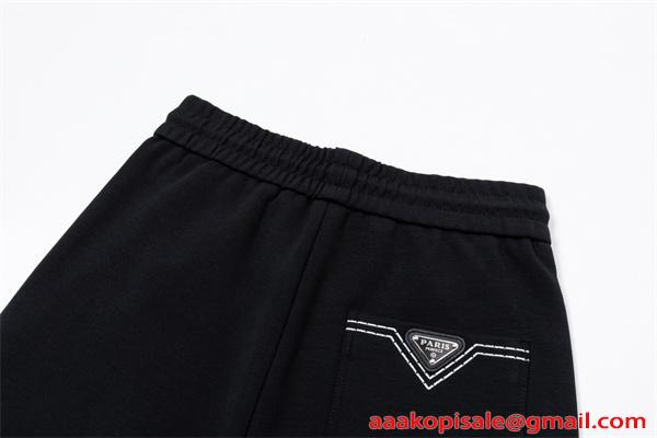 2026新作 ブラック ジョガーパンツ 刺繍 モード系  PRADA プラダ コピー