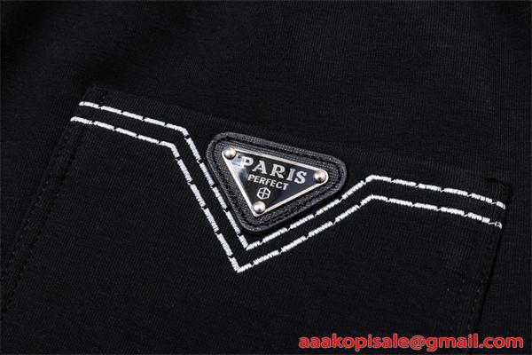 2026新作 ブラック ジョガーパンツ 刺繍 モード系  PRADA プラダ コピー