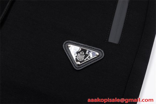 ブラック ベーシック スウェットパンツ ミニマル  PRADA プラダ コピー