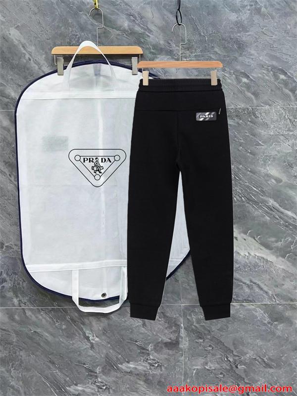 ブラック ベーシック スウェットパンツ ミニマル  PRADA プラダ コピー