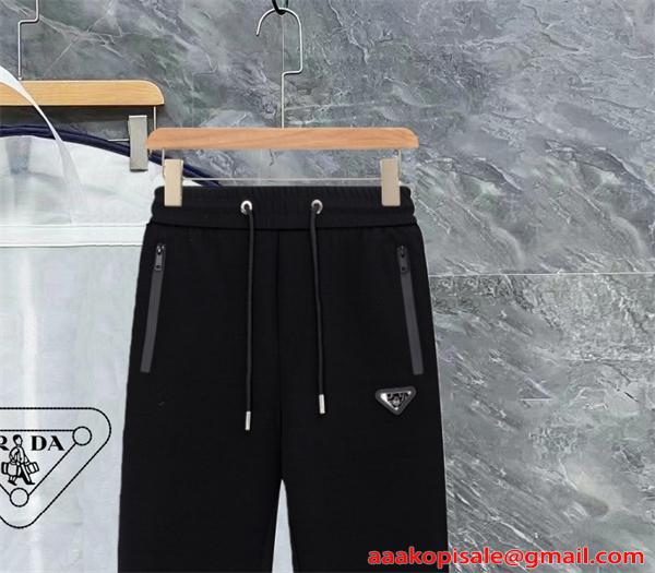 ブラック ベーシック スウェットパンツ ミニマル  PRADA プラダ コピー