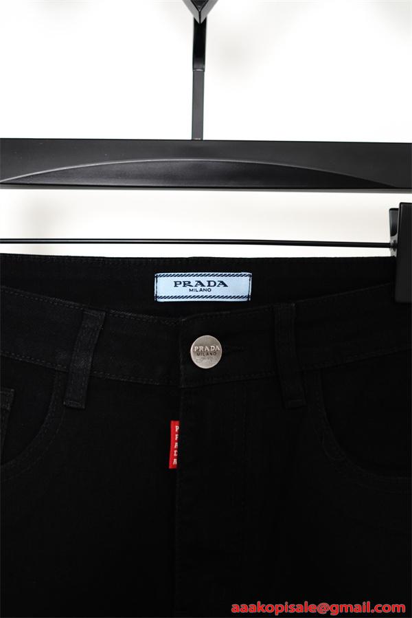入手困難 洗練された プラダ コピー PRADA ブラック デニム 上質