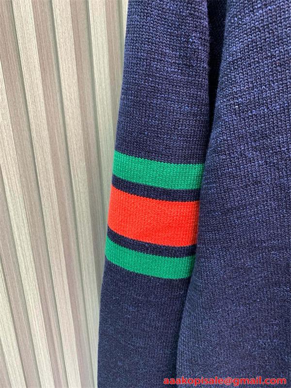 ニット GUCCI グッチ コピー セーター メンズ バックロゴ入り トップス 売れ筋  