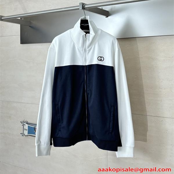 GUCCI グッチ コピー トラックジャケット メンズ バイカラー ジャージ 上質素材 スポーツ