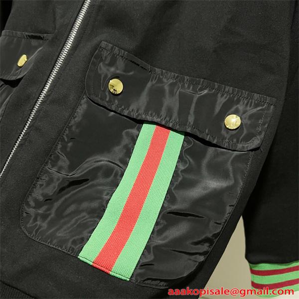 GUCCI グッチ コピー パーカー ジップアップ メンズ ブラック 定番人気