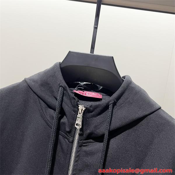 GUCCI グッチ コピー パーカー ジップアップ メンズ ブラック 定番人気