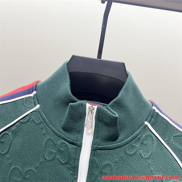 GUCCI ジャケット メンズ エンボスGG グリーン 高級感 グッチ コピー