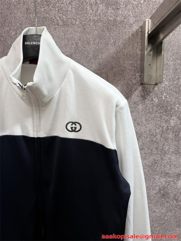 GUCCI ジャケット ホワイト ブラック ジャージ 定番デザイン グッチ コピー