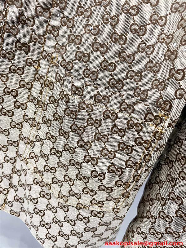 ジャケット メンズ GG総柄 ベージュ ブルゾン 定番人気 GUCCI グッチ コピー 