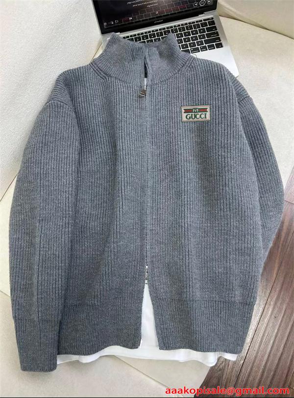 ニット GUCCI グッチ コピー  ジャケット メンズ フルジップ カジュアル 上質素材