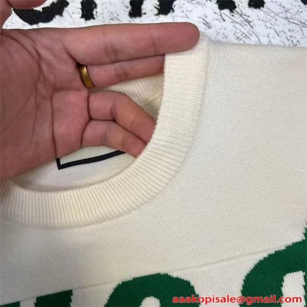 セーター メンズ ホワイト ニット トップス トレンドモデル GUCCI グッチ コピー 