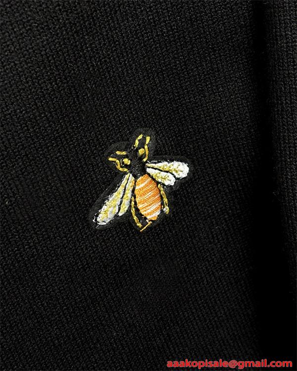 GUCCI グッチ コピー  カーディガン メンズ Vネック 刺繍 ネイビー 上品 定番アイテム