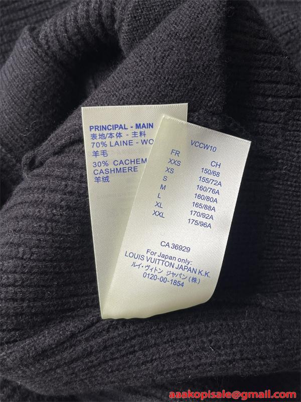 LOUIS VUITTON カーディガン メンズ ニット ブラック 高級感 ルイ ヴィトン コピー 
