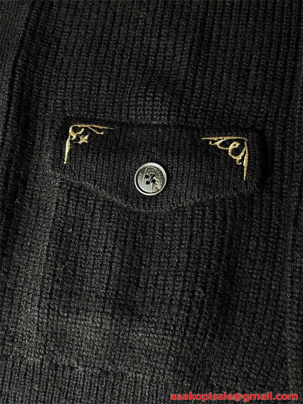 LOUIS VUITTON カーディガン メンズ ニット ブラック 高級感 ルイ ヴィトン コピー 