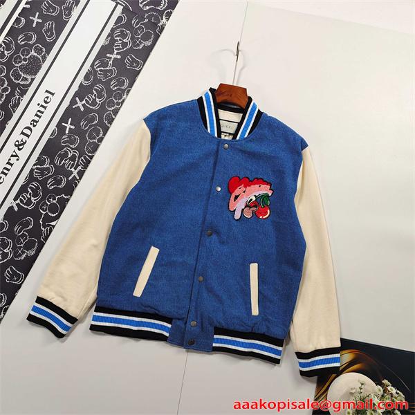 GUCCI グッチ コピー 激安 ブルゾン 刺繍 デニム切替 トレンド新作