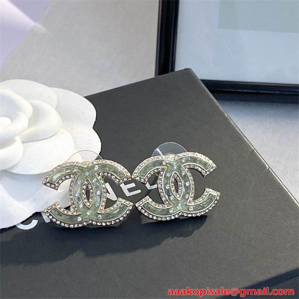 CHANEL シャネル コピー イヤリング クリスタル装飾 ゴールドトーン 上品 定番 人気 レディース
