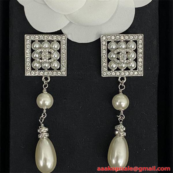 イヤリング スクエア クリスタル エレガント 結婚式対応 CHANEL シャネル コピー 