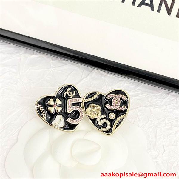 ブラック 2026新作 ラインストーン ピアス 上品 期間限定 CHANEL シャネル コピー