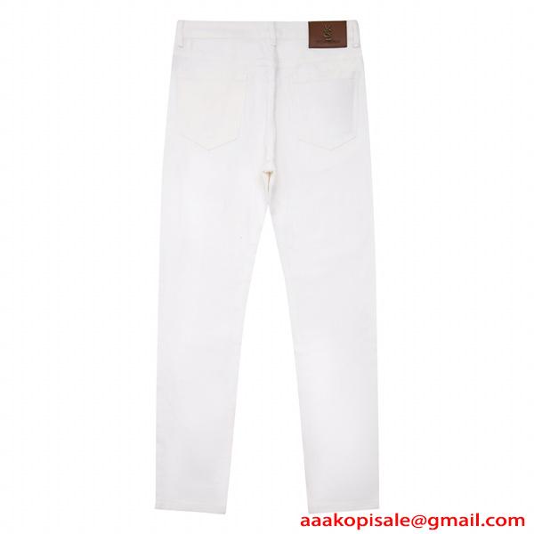 刺繍 デニムパンツ 立体縫製 ストレート 注目新作 SAINT LAURENT イヴ・サンローラン コピー