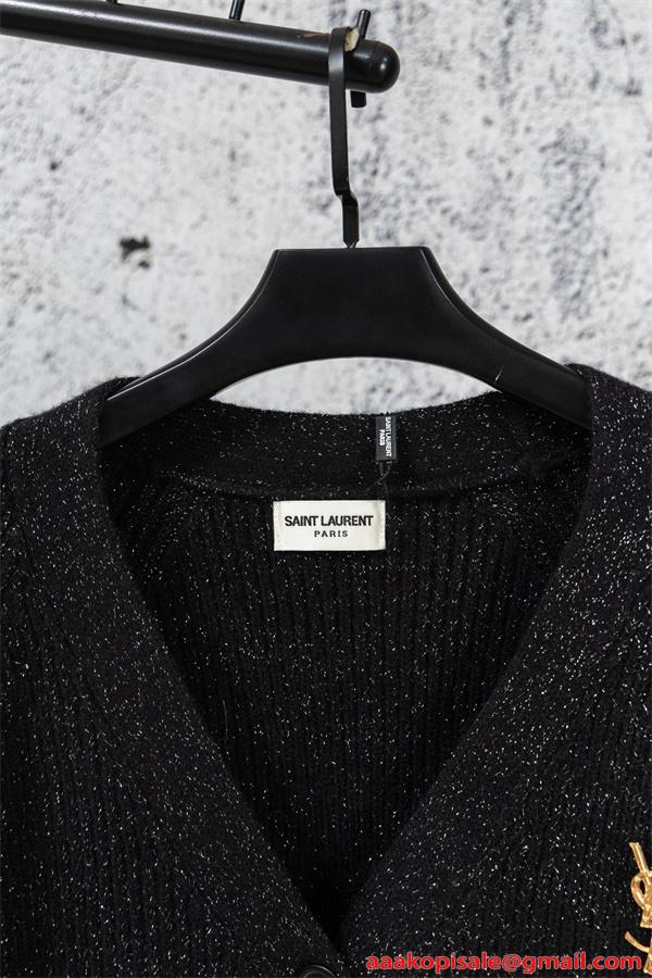 高級感漂う SAINT LAURENT イヴ・サンローラン コピー ニット カーディガン 上品 防寒 モード