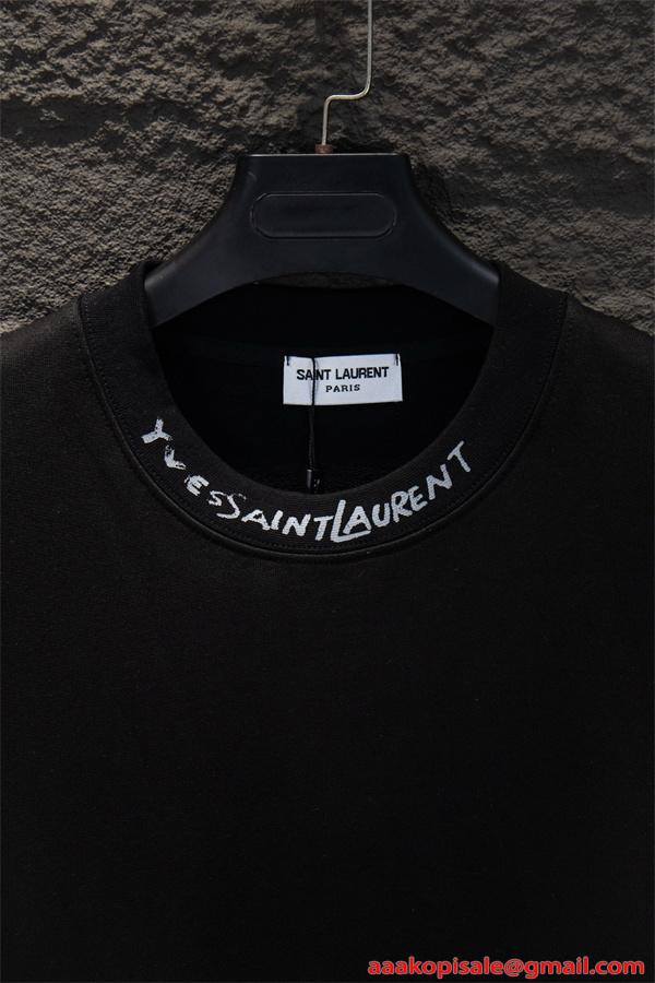 SAINT LAURENT イヴ・サンローラン コピー プリント トレーナー 厚手 ミニマル スタイリッシュ 定番