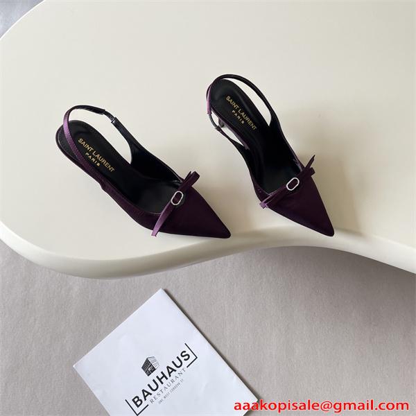 上質光沢 サテンパンプス SAINT LAURENT イヴ・サンローラン コピー 8.0CMヒール 軽量設計 新作