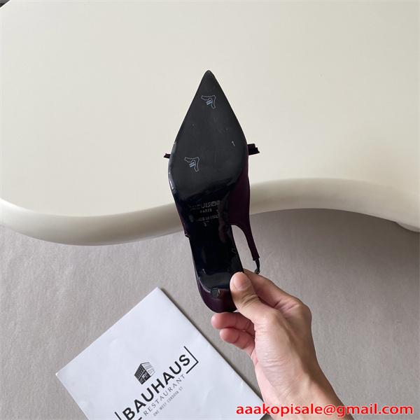 上質光沢 サテンパンプス SAINT LAURENT イヴ・サンローラン コピー 8.0CMヒール 軽量設計 新作