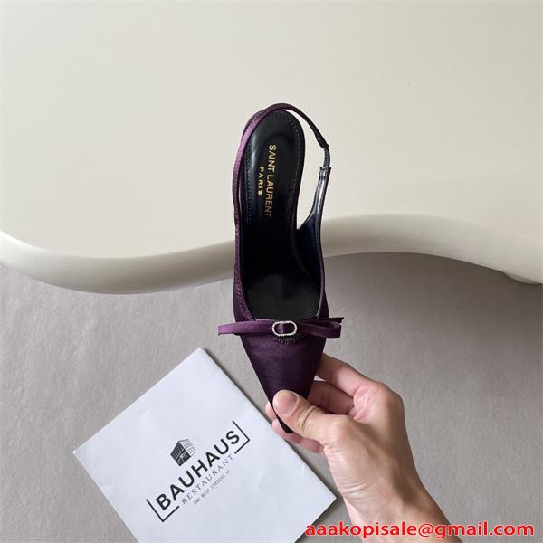 上質光沢 サテンパンプス SAINT LAURENT イヴ・サンローラン コピー 8.0CMヒール 軽量設計 新作